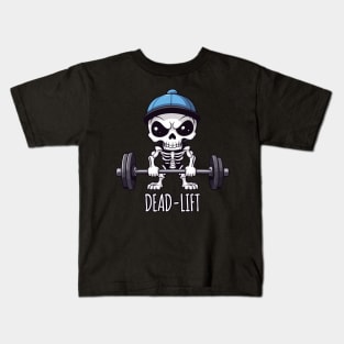 Halloween Dead-lift Skeleton Kids T-Shirt